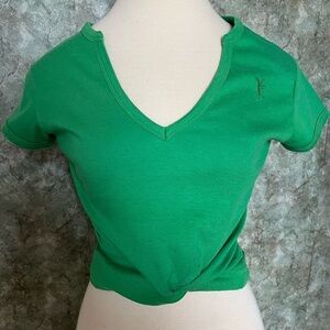 V I N T A G E  70s Retro Green Fitted Short Sleeve T-Shirt